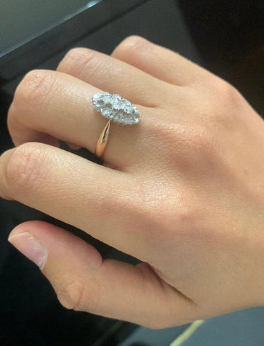 Bague 56 Bague en or rose et platine sertie de diamants 58 Facettes 1014