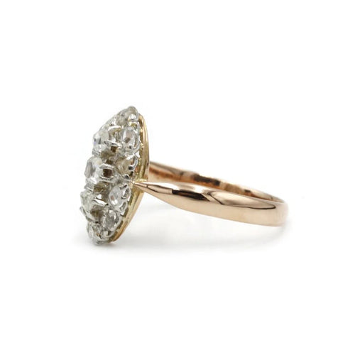 Bague 56 Bague en or rose et platine sertie de diamants 58 Facettes 1014
