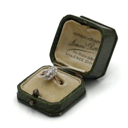 Bague 56 Bague en or rose et platine sertie de diamants 58 Facettes 1014