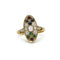 Bague 57 Bague en or jaune 750‰ sertie de diamants, émeraudes, saphirs et rubis 58 Facettes 1034