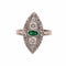 Bague 60 Bague marquise en or blanc 750‰ avec émeraude et diamants 58 Facettes 1020