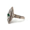 Bague 60 Bague marquise en or blanc 750‰ avec émeraude et diamants 58 Facettes 1020