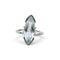 Bague 53 Bague en or blanc 750‰ à aigue-marine taille marquise 58 Facettes 1030