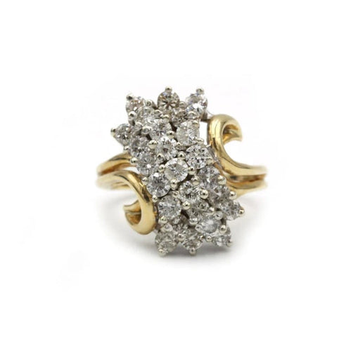 Bague 55 Bague en or jaune et blanc 750‰ sertie de diamants 58 Facettes 1026