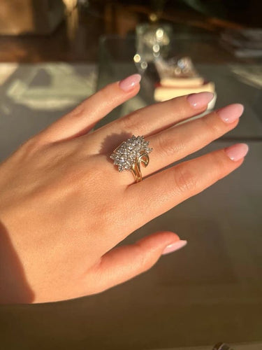 Bague 55 Bague en or jaune et blanc 750‰ sertie de diamants 58 Facettes 1026