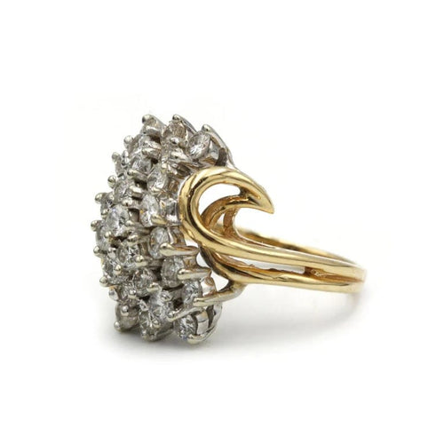 Bague 55 Bague en or jaune et blanc 750‰ sertie de diamants 58 Facettes 1026