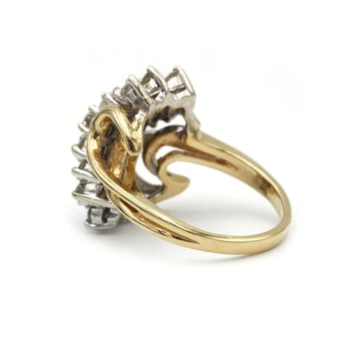 Bague 55 Bague en or jaune et blanc 750‰ sertie de diamants 58 Facettes 1026