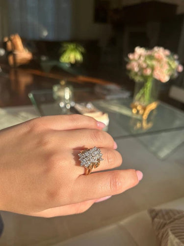 Bague 55 Bague en or jaune et blanc 750‰ sertie de diamants 58 Facettes 1026