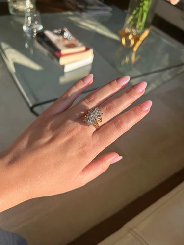 Bague 55 Bague en or jaune et blanc 750‰ sertie de diamants 58 Facettes 1026