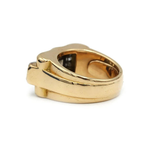 Bague 50 Bague tank en or jaune, platine et diamants 58 Facettes 1052