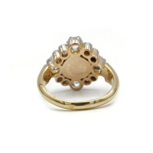 Bague 46.5 Bague XIXe siècle en or jaune 750‰, diamants et perle 58 Facettes 1196