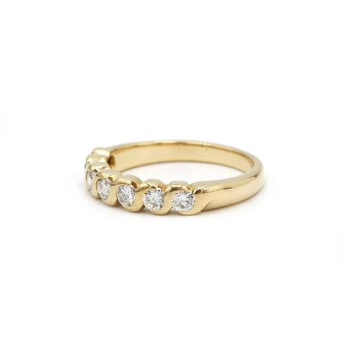 Bague 55 Demi-alliance torsadée en or jaune 750‰ et diamants 58 Facettes 1068