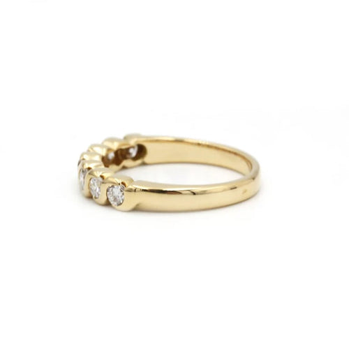 Bague 55 Demi-alliance torsadée en or jaune 750‰ et diamants 58 Facettes 1068