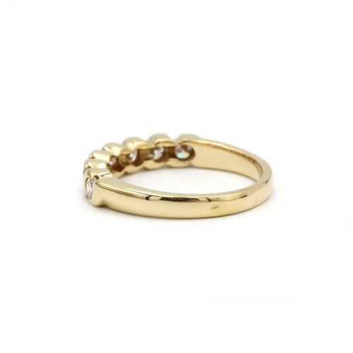 Bague 55 Demi-alliance torsadée en or jaune 750‰ et diamants 58 Facettes 1068