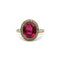 Bague 53 Bague en or jaune et or blanc, rubis synthétique et diamants 58 Facettes 1083