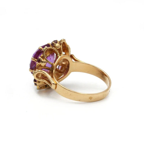 Bague 53 Bague en or jaune et blanc avec améthystes 58 Facettes 1085