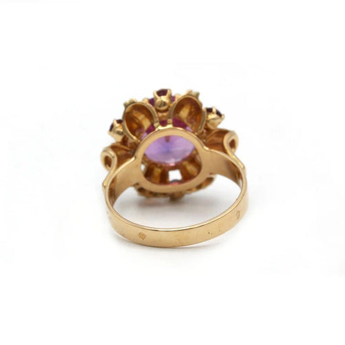 Bague 53 Bague en or jaune et blanc avec améthystes 58 Facettes 1085