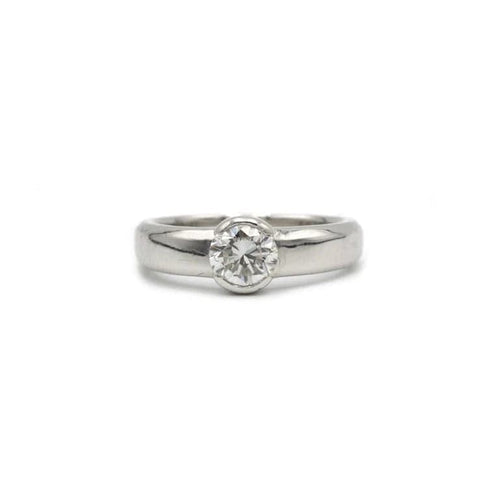 Bague 52 Bague solitaire - Diamant taille brillant en or blanc 750 58 Facettes 1081