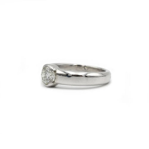 Bague 52 Bague solitaire - Diamant taille brillant en or blanc 750 58 Facettes 1081