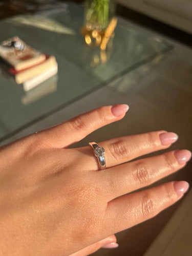 Bague 52 Bague solitaire - Diamant taille brillant en or blanc 750 58 Facettes 1081
