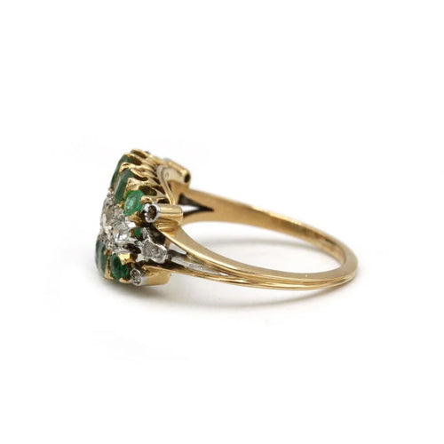 Bague 47 Bague en or jaune avec diamants et émeraudes 58 Facettes 1092