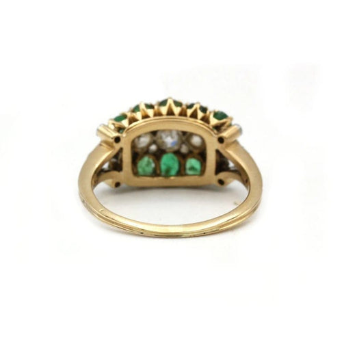 Bague 47 Bague en or jaune avec diamants et émeraudes 58 Facettes 1092
