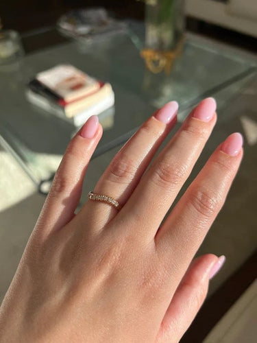 Bague 49 Demi-alliance - Bague en or jaune 750‰ et diamants 58 Facettes 1124