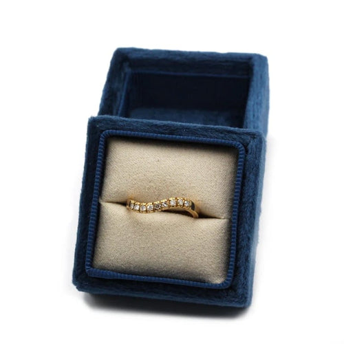 Bague 49 Demi-alliance - Bague en or jaune 750‰ et diamants 58 Facettes 1124