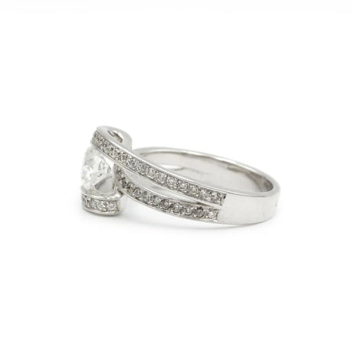 Bague 55 Bague en or blanc 18 carats et diamants 58 Facettes 1130