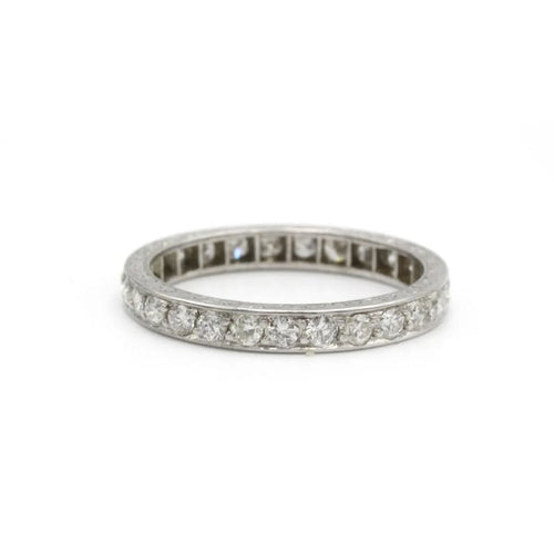 Bague 53 Alliance - Bague en platine 950 sertie de diamants 58 Facettes 1156