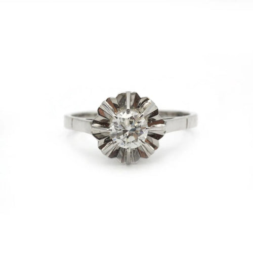 Bague 55 Solitaire - Bague en or blanc 750‰ et diamant 0,55 ct 58 Facettes 1159