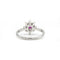 Bague 54 Marguerite - Bague en or blanc 750‰, rubis et diamants 58 Facettes 1133