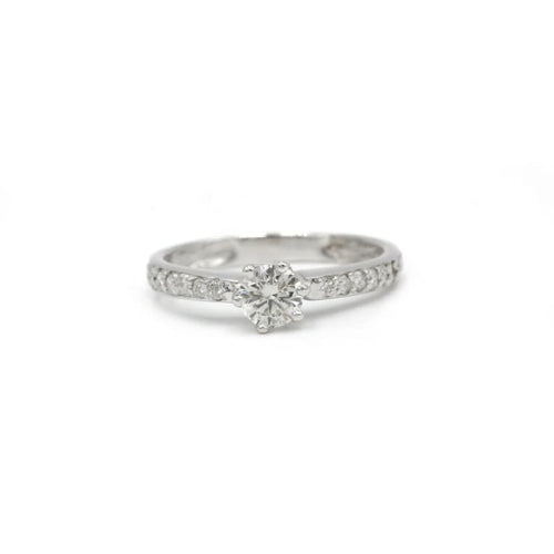 Bague 49 Bague en or blanc 750‰ avec diamants 58 Facettes 1145