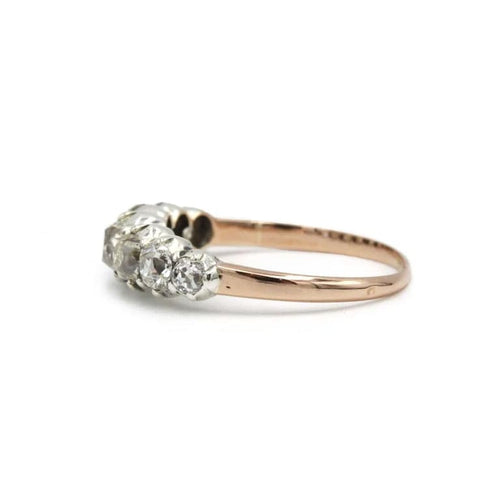 Bague 54 Bague jarretière XIXe siècle en or jaune 750 et diamants 58 Facettes 1238