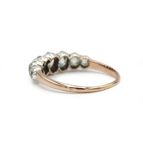 Bague 54 Bague jarretière XIXe siècle en or jaune 750 et diamants 58 Facettes 1238