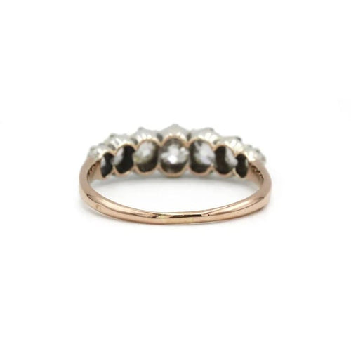 Bague 54 Bague jarretière XIXe siècle en or jaune 750 et diamants 58 Facettes 1238