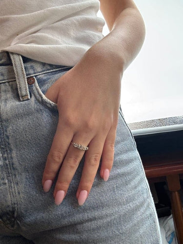Bague 54 Bague jarretière XIXe siècle en or jaune 750 et diamants 58 Facettes 1238