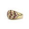 Bague 54 Bague bandeau en or jaune 750 avec diamants et rubis 58 Facettes 1240