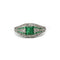 Bague 56 Art déco - Bague en platine avec émeraudes et diamants 58 Facettes 1153