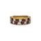 Bague 49 Bague demi-alliance en or jaune 750 avec diamants et rubis 58 Facettes 1087