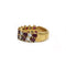 Bague 49 Bague demi-alliance en or jaune 750 avec diamants et rubis 58 Facettes 1087