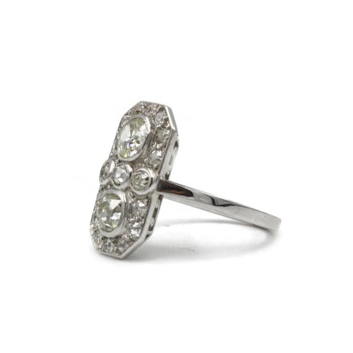 Bague 53 Bague Art déco en platine et diamants taille ancienne 58 Facettes 1229