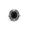 Bague 49 Bague Art déco en platine, saphir d’environ 3,5 ct, saphirs calibrés et diamants 58 Facettes 1228
