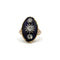 Bague 53.5 Bague en or jaune 750 à la laque bleue et diamants 58 Facettes 1221