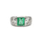 Bague 53 Bague Art déco en platine, émeraude et diamants 58 Facettes 1273