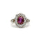 Bague 52 Bague marguerite ancienne en or 750 et platine, rubis birman et diamants 58 Facettes 1322