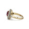 Bague 52 Bague marguerite ancienne en or 750 et platine, rubis birman et diamants 58 Facettes 1322