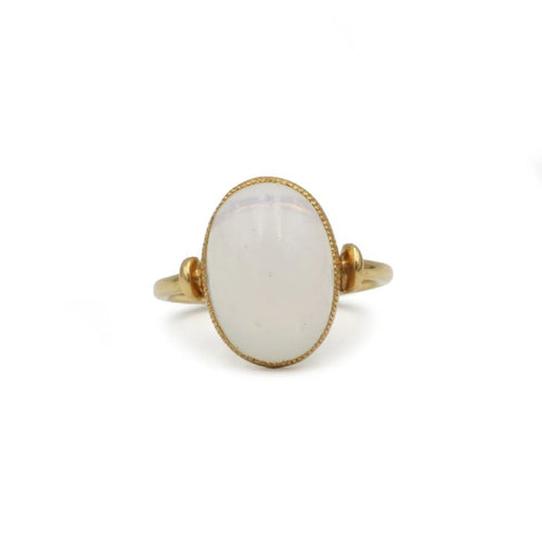 Bague 46 Bague en or jaune 750 avec pierre de lune 58 Facettes 1323