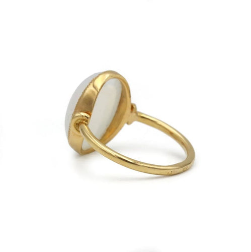 Bague 46 Bague en or jaune 750 avec pierre de lune 58 Facettes 1323