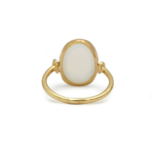 Bague 46 Bague en or jaune 750 avec pierre de lune 58 Facettes 1323